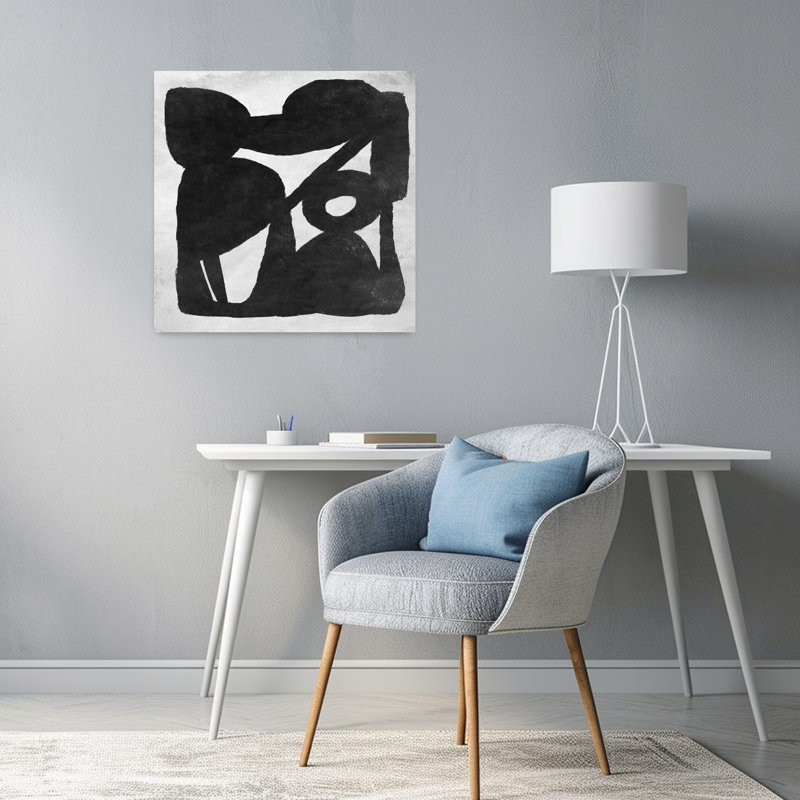 Art contemporain abstrait géométrique contemporain, H 24 po x l 24 po