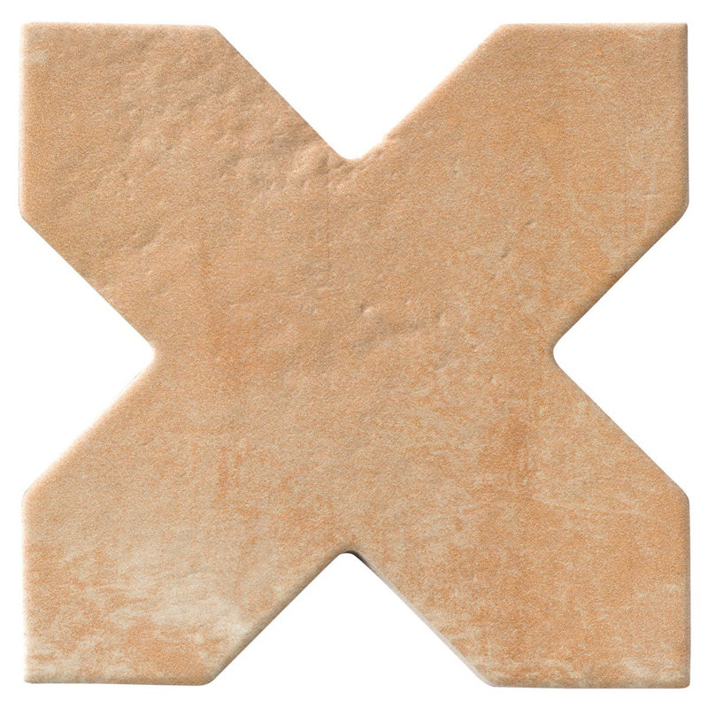 Parma Star and Cross 6" Terracotta Look Porcelain Floor and Wall Tile   , Cotto