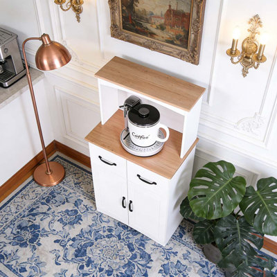 Armoire de cuisine en bois avec garde-manger blanc