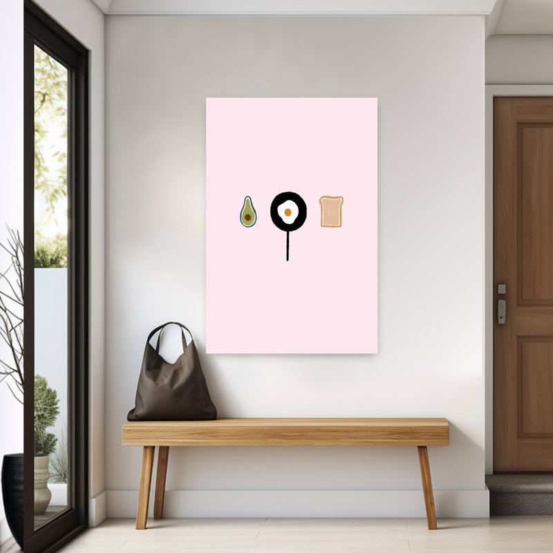«Avocado Egg Toast», art mural contemporain, H 60 po x l 40 po