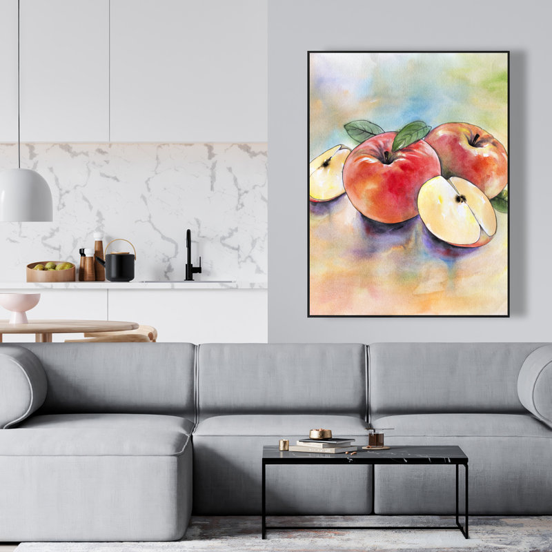 Récolte de pommes - Toile encadrée rouge alimentaire pour la décoration intérieure