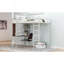 Lit mezzanine simple en métal avec 2 tablettes et un bureau, argent