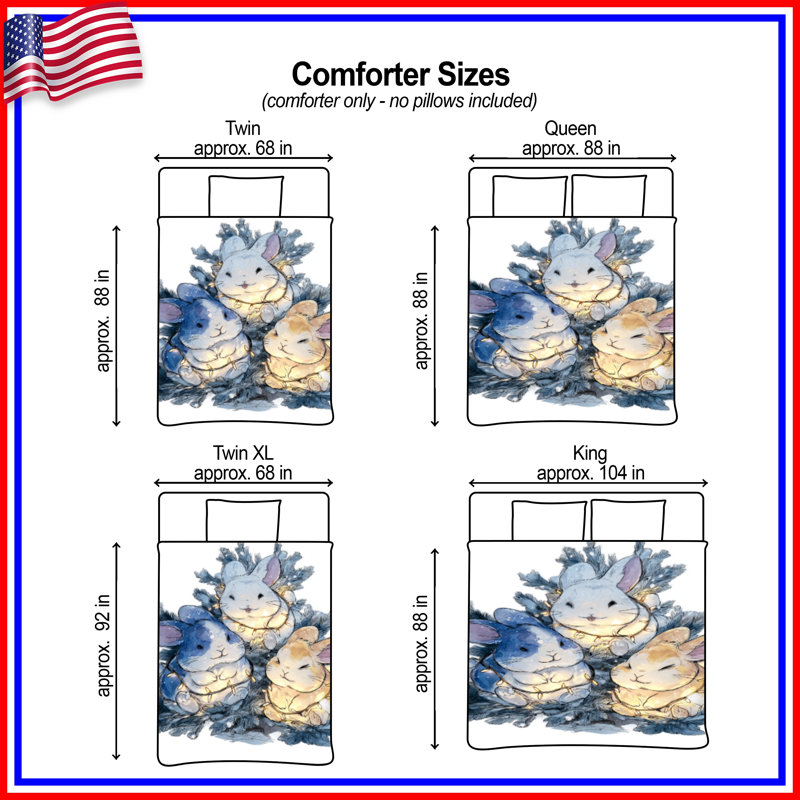 Three Cute Bunnies Comforter, Twin Extra Long