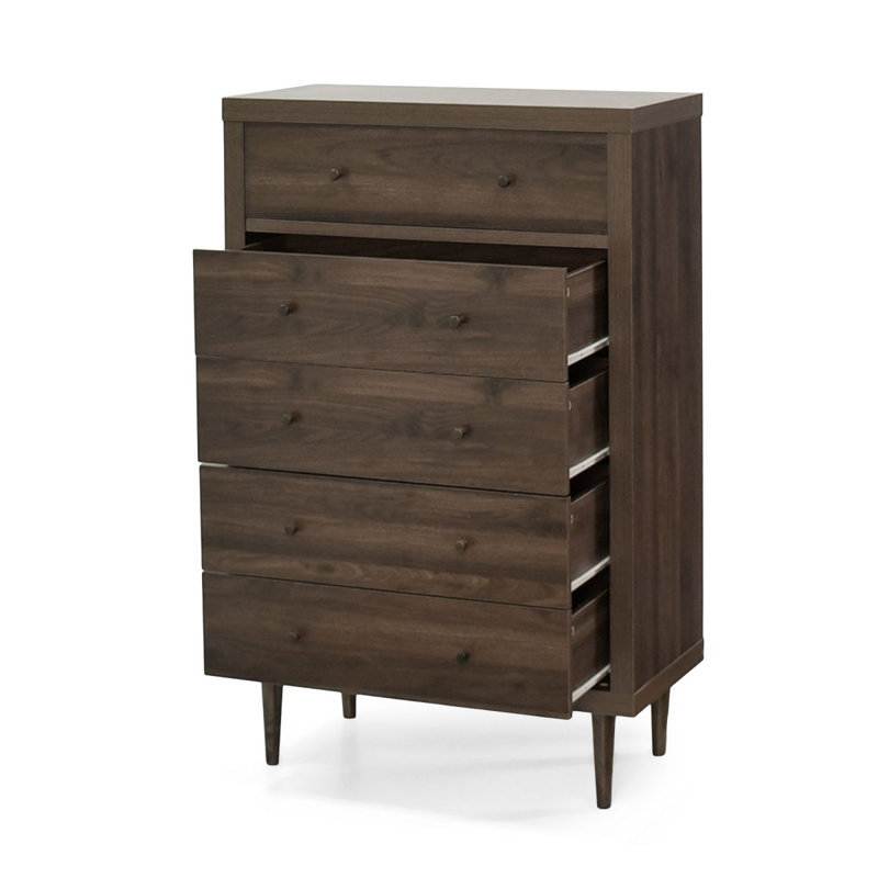 Commode 5 tiroirs Moshe, Brun