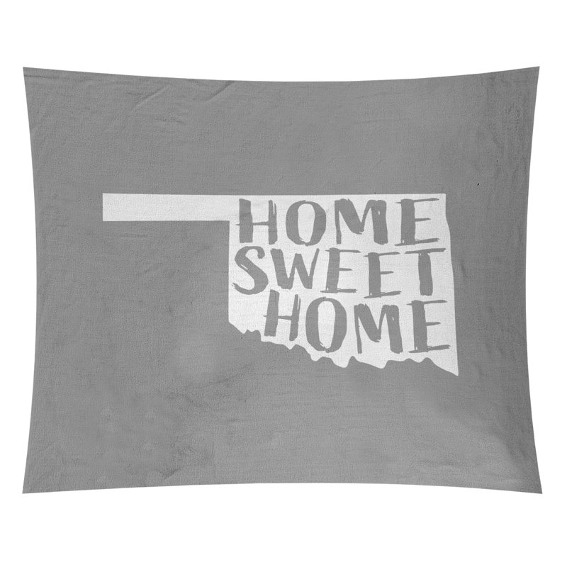 Tapisserie Home Sweet Oklahoma, H 27,5 po x l 37,5 po, Gris