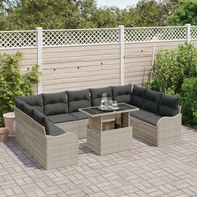 289cm Wide Patio Sofa with Cushions