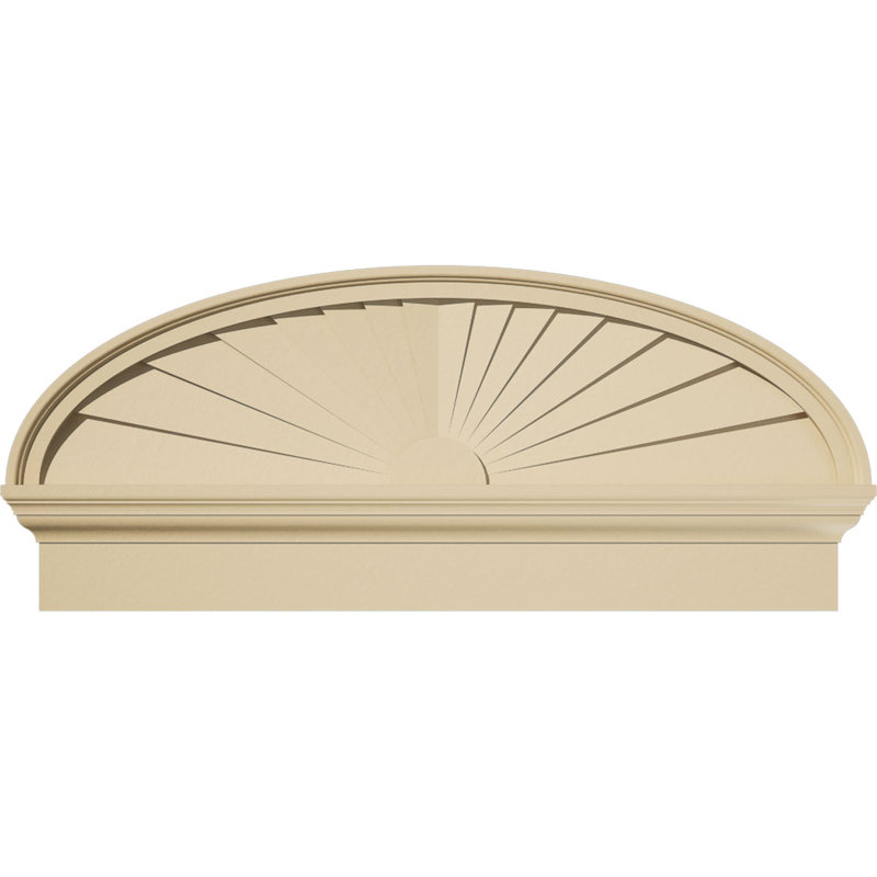 Fronton en uréthane Elliptical Signature, brun clair apprêté, 38 po x 16,375 po x 2,75 po, Combinaison, Rayons de soleil
