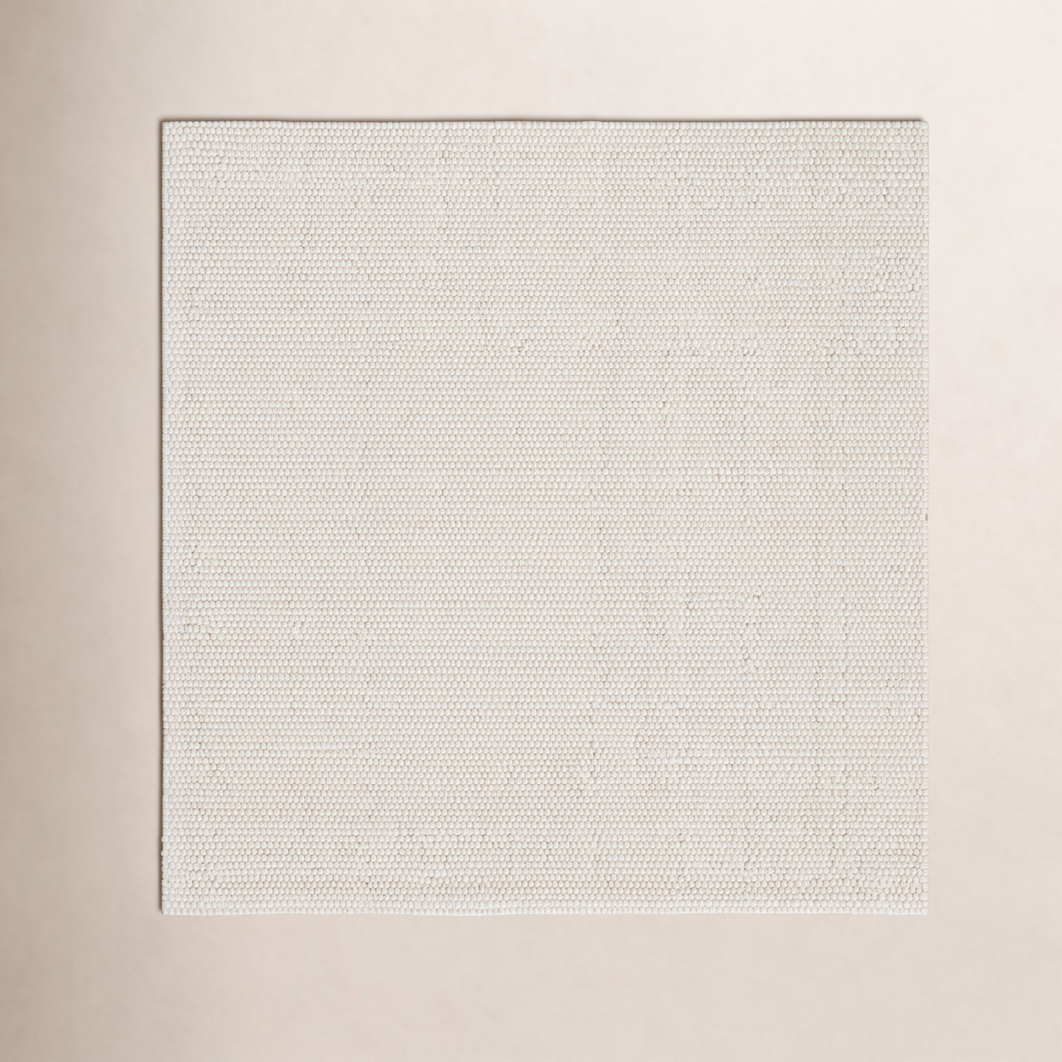 Elle Ivory Hand-Woven Wool Rug, Square 8'