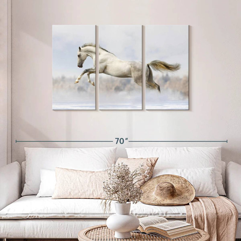 Brampt Jumping White Stallion, 28" H x 45" W