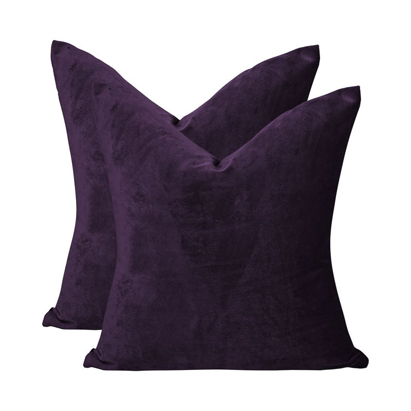 Matte Velvet Cushion Cover - 1 Pc, 30cm x 30cm, Eggplant