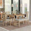 Ensemble de table de salle à manger 6 pièces en bois d'hévéa avec placage en bois massif et coussin moelleux-2079720600-2079720603-2079720605-2079720606