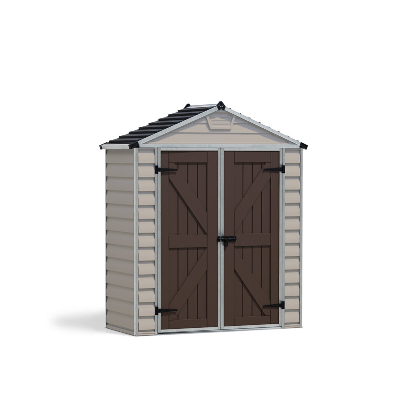 Palram - Canopia Skylight 6' x 3' Polycarbonate Storage Shed - Tan, Beige/Tan, 85.4" H x 73" W x 35.5" D