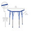Table d'activité trapézoïdale effaçable à sec avec pieds réglables - blanc / noir-99093468-99093470-120151695