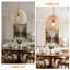 Rattan Pendant Light, Natural Wicker Shade, Iron Frame, Adjustable Height, E27 Socket, 40 Cm Diameter, For Dining Room Hallway (Bulb Not Included)