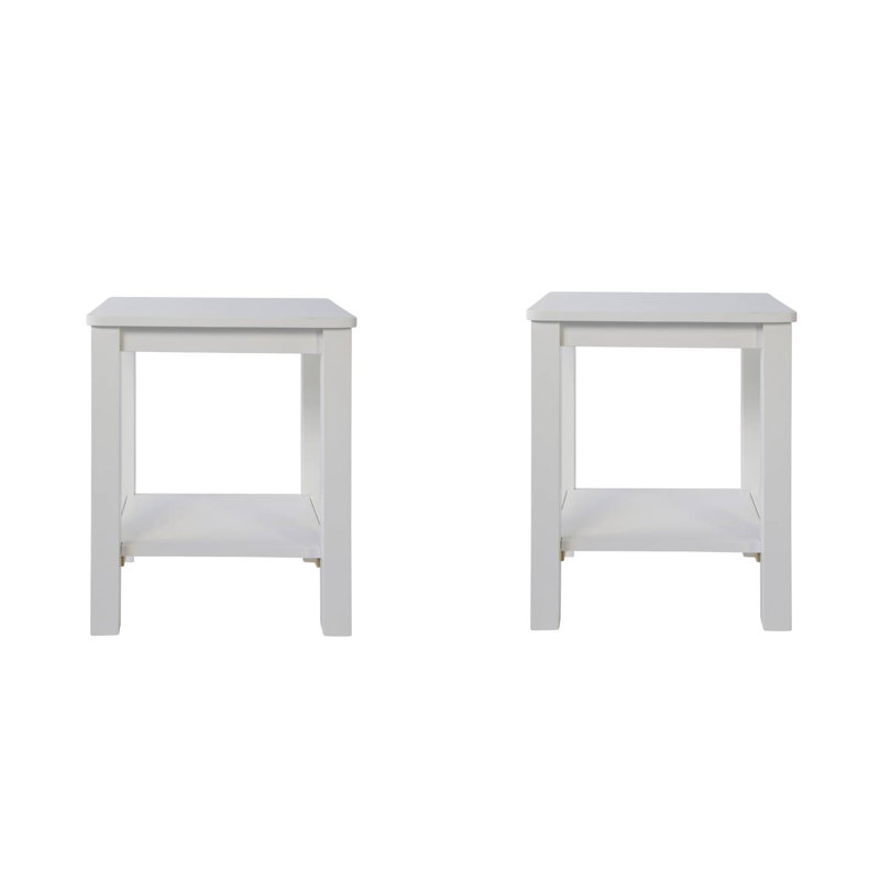 Garbrielle Solid Wood Accent Stool, White