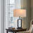 2 Piece, 21'' Black Table Lamp Set with Square Linen Shade