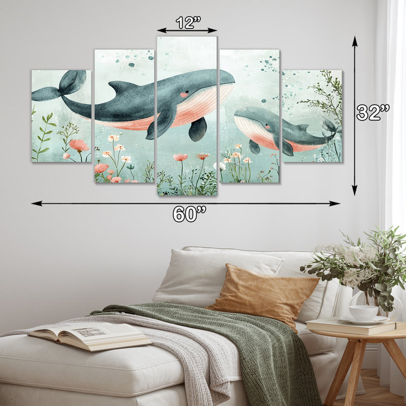 Gentle Whales - Ensemble de décoration murale pour chambre de bébé