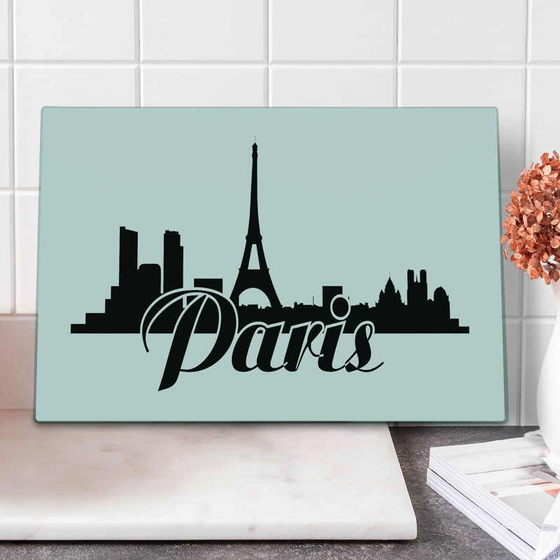 East Urban Home Glass Eiffel Tower Cutting Board