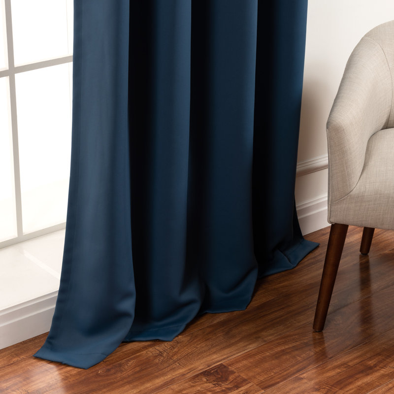 Anthuan Blackout Single Curtain Panel, 52" W x 168" L, Indigo