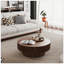 Table basse ronde avec rangement, placage en bois massif, décor moderne pour le salon, la chambre à coucher ou le bureau-268497392-268497397