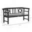 Banc de jardin 61,5 ", banc de véranda pour 3 personnes