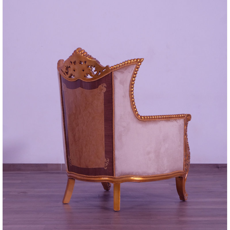 Fauteuil de 41 po de largeur Modigliani, Noir / or / brun pâle