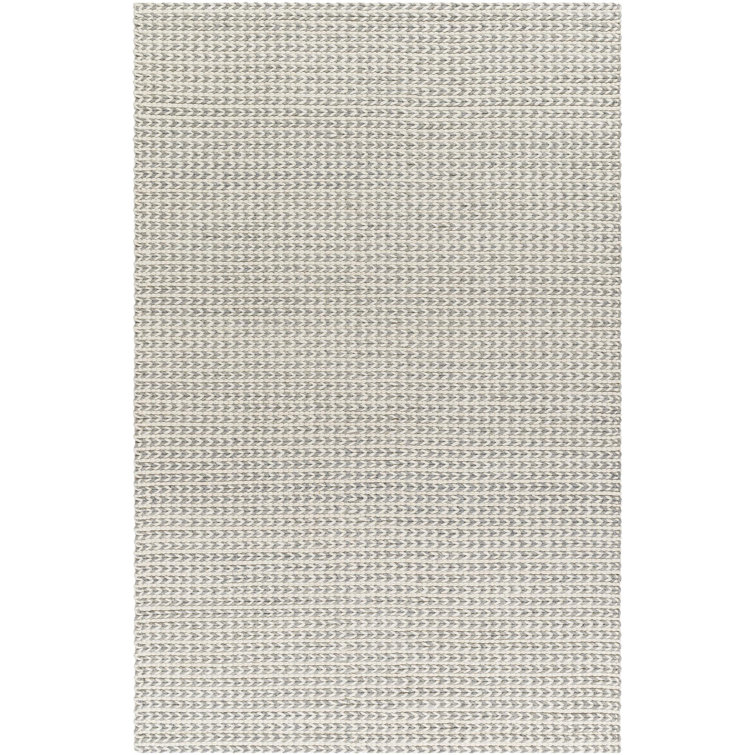 Auria Chevron Handmade Flatweave Wool/Polyester Area Rug in Sterling Gray/Silver/Pewter
