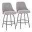 Tabouret de comptoir à hauteur fixe cloutée 27 po avec pieds en métal et repose-pieds rond Marcel-109575643