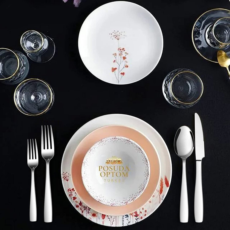 Latitude Run® Stainless Steel Flatware Set - Service for 8, Silver
