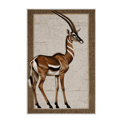 Washable Gerenuk Wildlife Area Rug