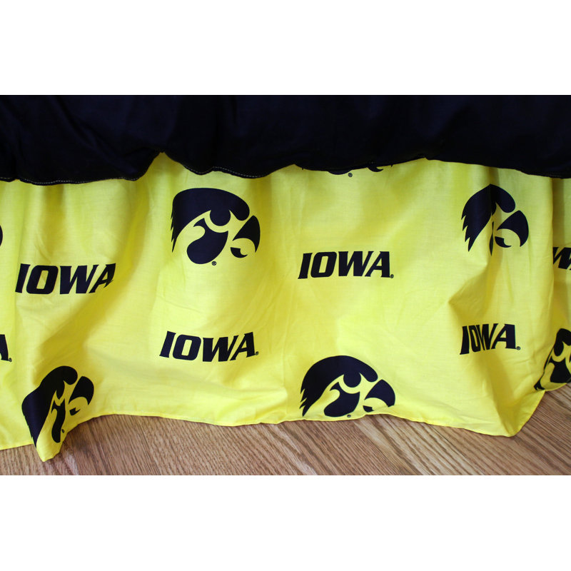 NCAA Ruffled Bed Skirt, Twin, lowa