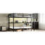 Lit superposé simple noir avec bureau, tablettes et DEL - divers emplacements, structure, coffre-fort double testé pour une installation simple