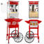 Machine à maïs soufflé 12 oz avec chariot à bonbons, machine à maïs soufflé de style rétro pour les réunions de famille et les réceptions