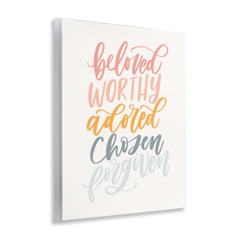 Art mural sur plaque «Beloved Worthy Adored Spiritual Words», design par Isabela Schielke