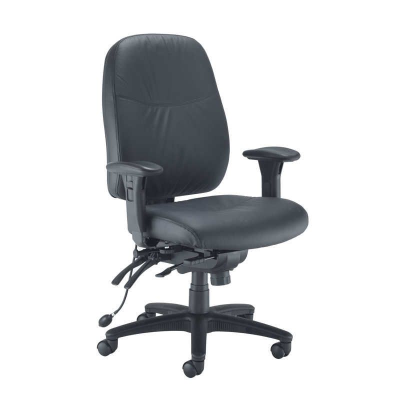 Symple Stuff Twill Office Chair, Black PU