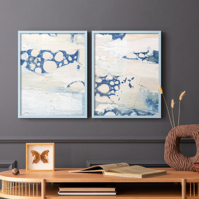 Lido III - reproduction encadrée de qualité supérieure - prête à être accrochée - aucun clou requis - aucun clou requis, Bleu