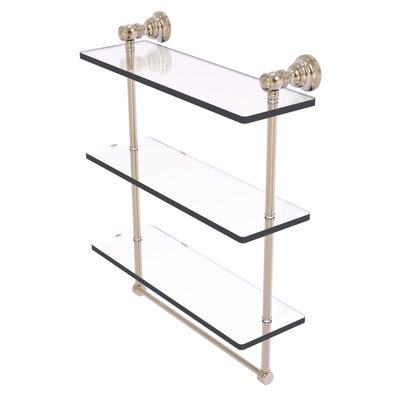 Freyja 3 Piece Glass Tiered Shelf with Towel Bar