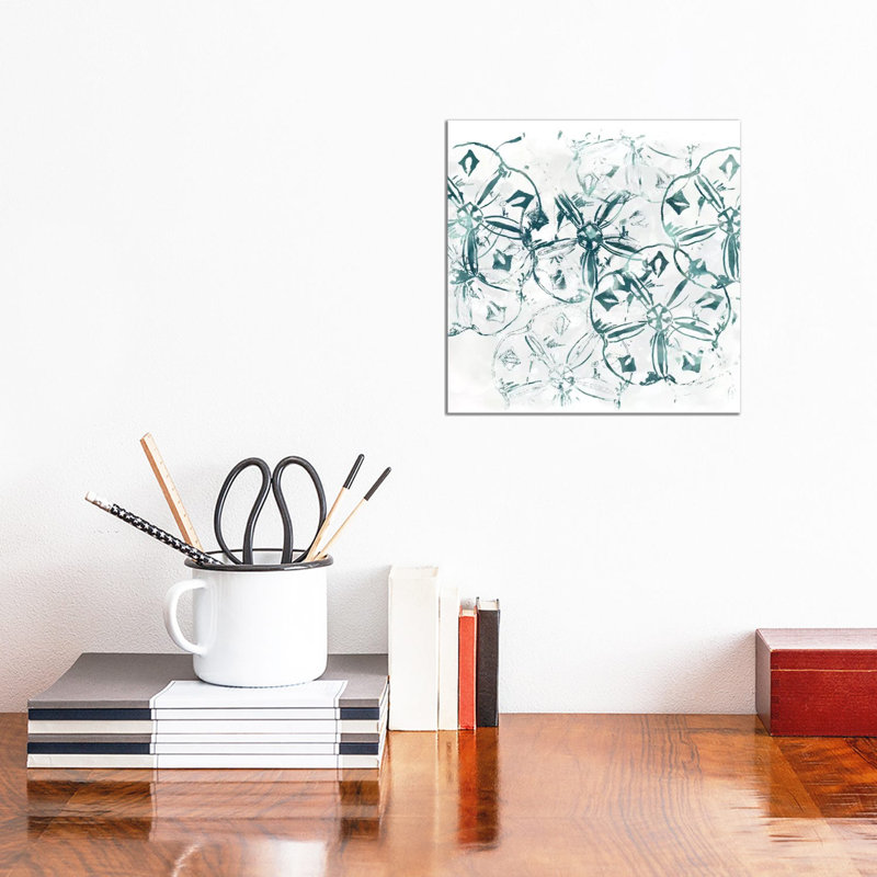Sealife Batik VIII by June Erica Vess - Wrapped Canvas Painting, 30.48 cm H x 30.48 cm W