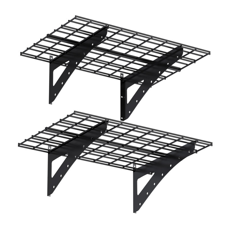 Tablette murale en métal pour le garage, le marché - 23,6 x 35,4 po, robuste, 2 po, 2 po, H 12 po x l 35,4 po x P 23,6 po