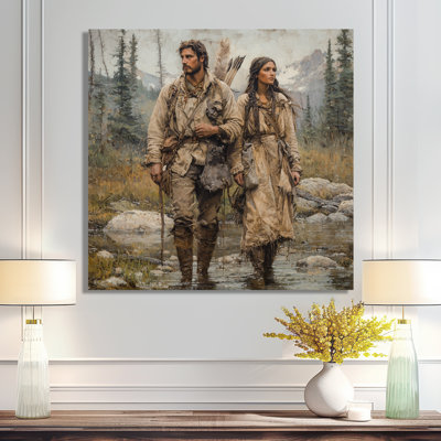 Lewis and Clark Expedition In 1804 II - Native American Warrior, art mural en métal