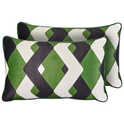Set of 2 Outdoor Cushions SWAY Geometric Pattern Multicolour