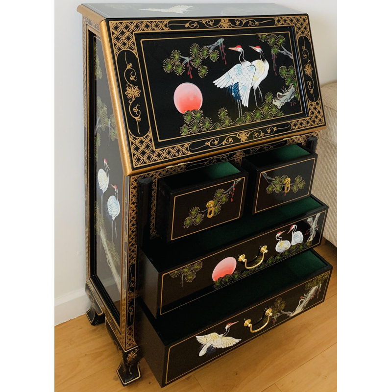Trosclair Hand Painted Writing Bureau Secretary Desk
