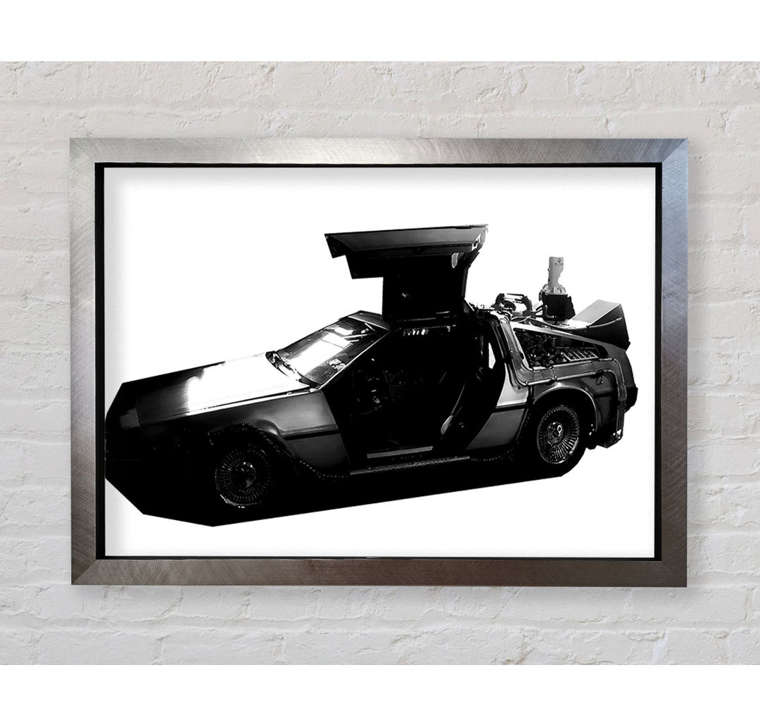 Back To The Future Dolorean - Einzelner Bilderrahmen Kunstdrucke