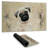 Small pug dog - 14.00"x24.25" Desk mat