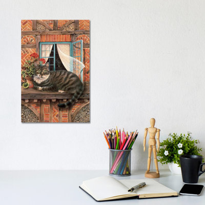 Malteazer At The Window - Wrapped Canvas Painting