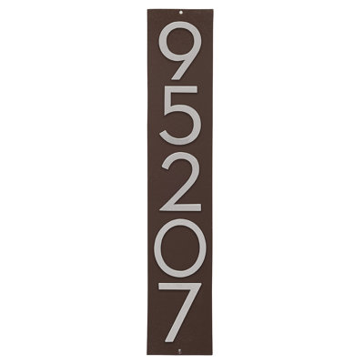 Plaque d'adresse verticale flottante 4 po (5 chiffres)