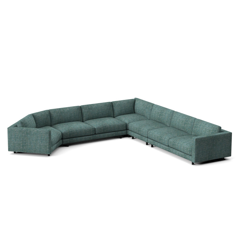 Avanni Patio Sectional with Sunbrella Cushions, Canvas Granite Sunbrella® Canvas, Matte Black