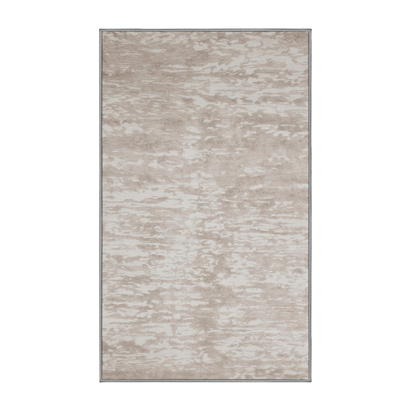 Machine Washable Gray Area Rug, Rectangle 5' x 8'