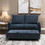 Coussin de futon contemporain bleu marine pour salon avec port de chargement pour lit confortable 2 places et rangement pratique