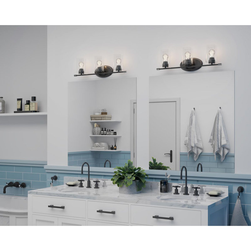 Éclairage pour meuble-lavabo à intensité variable Maksymilian, Noir